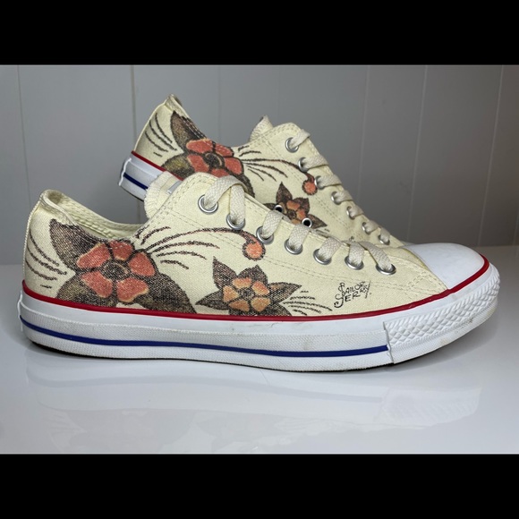 Converse Chuck Taylor Sailor Jerry Men's Sz 9 Women's Sz 11 Tattoo Print - Picture 1 of 12